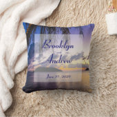 Monogrammed Paarse Beach Wedding Kussens (Deken)