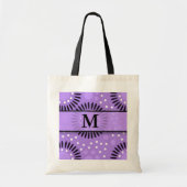 Monogrammed Paarse Floral Print Tote Bag (Voorkant)