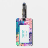 Monogrammed palmboom bagagelabel (Achterkant verticaal)