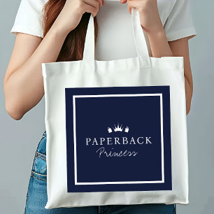 Monogrammed Paperback Prinses Boek Liefhebbers Tote Bag