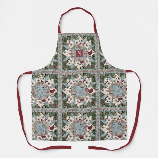 Monogrammed Patchwork Quilt Forrest Animals Schort (Voorkant)