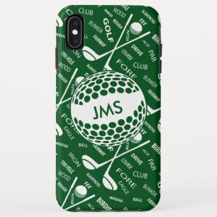 Monogrammed Pattern voor de Golfer iPhone XS Max Hoesje