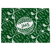Monogrammed Pattern voor de Golfer Large Cadeauzakje (Achterkant)