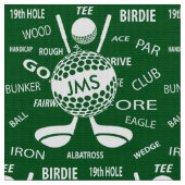 Monogrammed Pattern voor de Golfer Stof (Close Up)