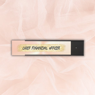 Monogrammed Peach en Gold Business Deurbordje
