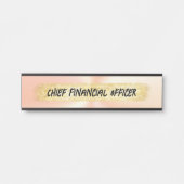 Monogrammed Peach en Gold Business | Deurbordje (Voorkant)