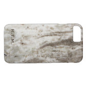 Monogrammed Pearl Granite iPhone 7 Hoesje (Achterkant (Horizontaal))