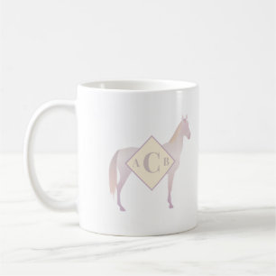 Monogrammed Perlino Akhal Teke Horse Silhouette Koffiemok