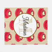Monogrammed personalize fleece blanket coffee deken (Voorkant (Horizontaal))