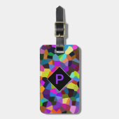 Monogrammed & Personalized Confetti in Jewel Tones Bagagelabel (Voorkant verticaal)