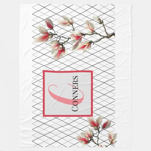 Monogrammed Personalized Fleece Blanket Deken (Voorkant)