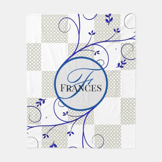 Monogrammed Personalized Fleece Blanket Deken (Voorkant)