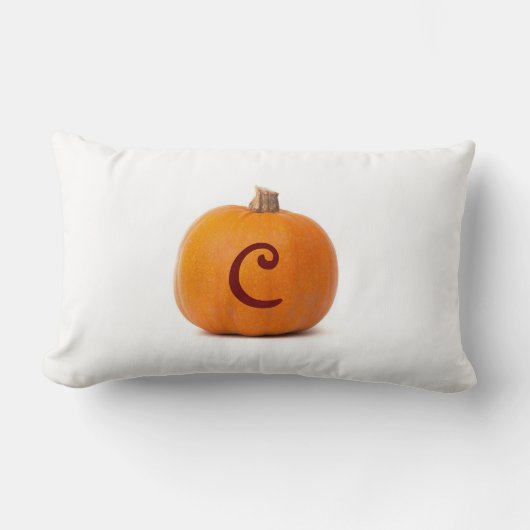 Monogrammed Personalized Herfst Pumpkin Sierkussen Kussen (Voorkant)