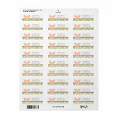 MONOGRAMMED PERZIK VLINDER RETOURADRES LABELS (Full Sheet)