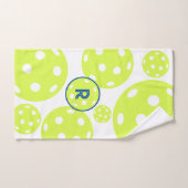 Monogrammed Pickleball Blue & Green Sweat Handdoek (Handdoek)