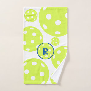 Monogrammed Pickleball Blue & Green Sweat Handdoek