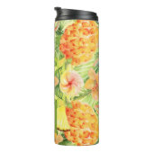 Monogrammed Pineapple Floral Thermosbeker (Geroteerd rechts)