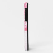 Monogrammed Pink Damask en Roze Ribbon Case-Mate iPhone Case (Achterkant/links)