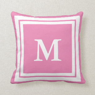 Monogrammed Pink en White Kussen