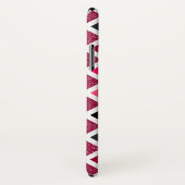 Monogrammed Pink Paars Girly Geometric Pattern Case-Mate iPhone Case (Achterkant / rechts)