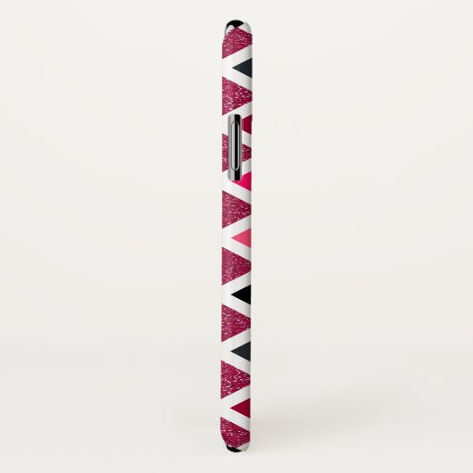 Monogrammed Pink Paars Girly Geometric Pattern Case-Mate iPhone Case (Achterkant / rechts)