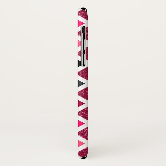 Monogrammed Pink Paars Girly Geometric Pattern Case-Mate iPhone Case (Achterkant/links)