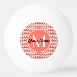 Monogrammed Pink Salmon Deer, Gepersonaliseerde Na Pingpongballen