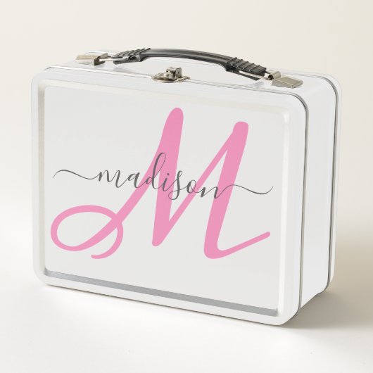 Monogrammed Pink Script Girl's (Voorkant)