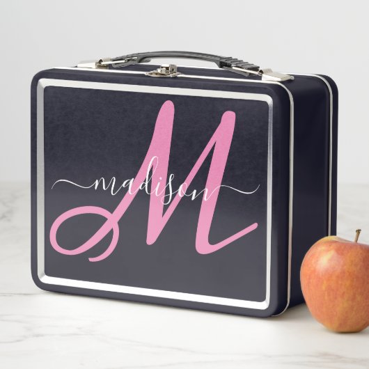 Monogrammed Pink Script Girl's (In situ)