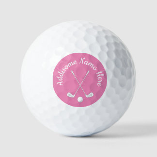 Monogrammed Pink White golfballclub Dames Golf B Golfballen