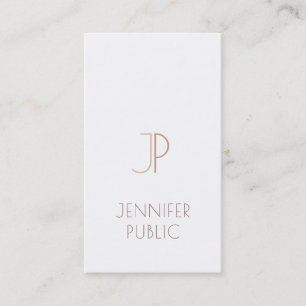 Monogrammed Plain Elegant Modern Design Trendy Visitekaartje