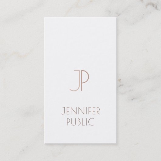 Monogrammed Plain Elegant Modern Design Trendy Visitekaartje (Voorkant)