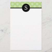 Monogrammed Polka Dots Stationery