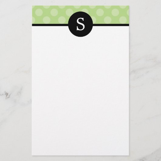 Monogrammed Polka Dots Stationery Briefpapier (Voorkant)