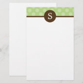 Monogrammed Polka Dots Stationery Briefpapier (Voorkant / Achterkant)