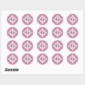 Monogrammed Radiant Dusky Roos Dot Mandala Tiled Ronde Sticker (Vel)