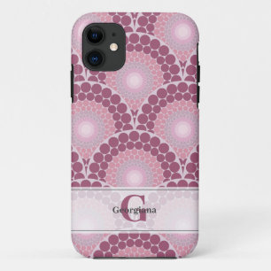 Monogrammed Radiant Pinks Dusky Roos Dot Mandala iPhone 11 Hoesje