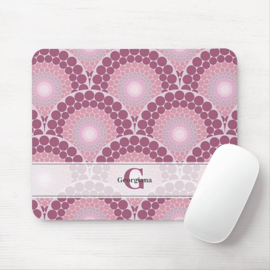 Monogrammed Radiant Pinks Dusky Roos Dot Mandala Muismat (Met muis)