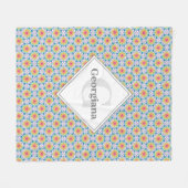 Monogrammed Rainbow Floral Mandala Art Deco Fans Fleece Deken (Voorkant (Horizontaal))