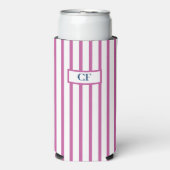 Monogrammed Raspberry Pink Stripe (Seltzer Voorkant)