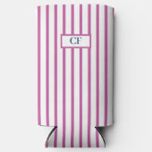 Monogrammed Raspberry Pink Stripe (Voorkant)