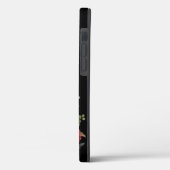 Monogrammed Red Blush-Rozen op zwart Case-Mate iPhone Case (Achterkant / Links)