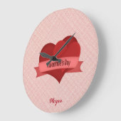 Monogrammed Red Hearts Grote Klok (Hoek)