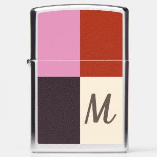 Monogrammed Red Pink Eggplant Ivory