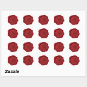 Monogrammed Red Wax Seal Ronde Sticker (Vel)