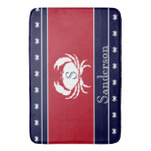 Monogrammed Red White Black Crab Kitchen Rug Badmat (Voorkant Verticaal)