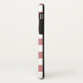 Monogrammed Red White Buffalo Check Pattern Case-Mate iPhone Case (Achterkant/links)