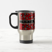Monogrammed Red White en Black Circle Pattern Reisbeker (Links)