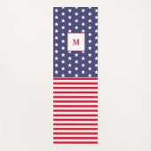 Monogrammed Red White en Blue American Flag Yogamat (Voorkant)
