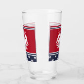Monogrammed Red White Navy Blue Crab Glas (Links)